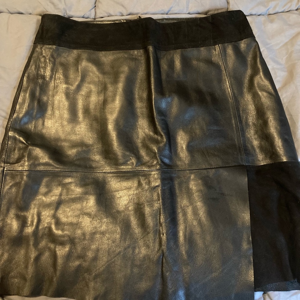 Kenneth Cole Leather & Suede Mini Skirt